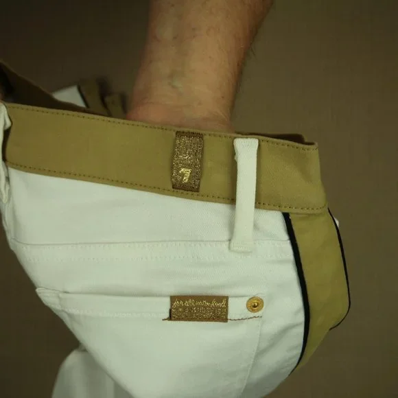 7 For All Mankind Skinny Jeans Women's Size 27 Faux Suede Trim White Denim - Picture 7 of 10